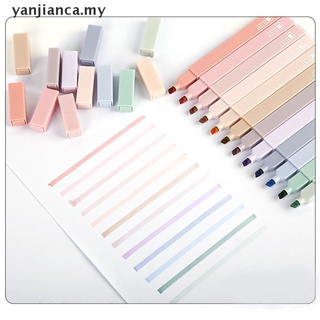Yanca 6 unids/set Soft Tip iluminador Color luz Kawaii rotulador DIY álbum de fotos pluma.
