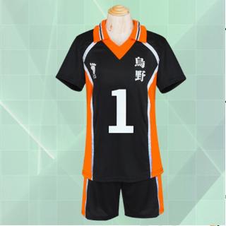 Hombre ropa deportiva camisetas uniforme Anime Haikyuu Karasuno escuela secundaria voleibol Club Cosplay disfraz