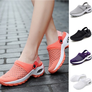 Unisex Orthopedic Walking Sandals Breathable Casual Air Cushion Slip-On Shoes Mesh Hole Slippers