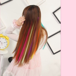 Xry 1 pza extensión De cabello Sintético Colorido para mujer Estilo largo clip recto De cabello 05.25 (7)