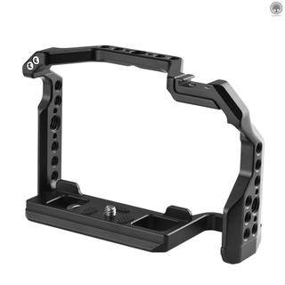 R Aluminum Alloy Camera Video Cage with Cold Shoe Mount Arca-Swiss QR Bottom Plate ARRI Locating Hole Replacement for Fuji X-S10 Camera (1)