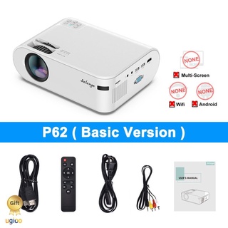 Salange P62 Mini Projector 4000 Lumens, 1920*1080P Supported LED Video Beamer For Mobile Phone Mirroring Android optional nugioo