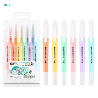 mix Candy Color Highlighter Pen Double Headed Fluorescent Marker Pen School Supplies