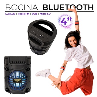 Bocina Bluetooth 4 Pulgadas Con Luz Led Kms-3002