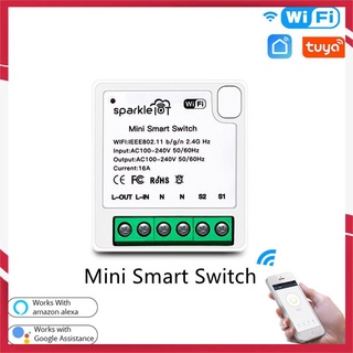 (cod) tuya mini wifi smart switch 16a 2 vías control temporizador interruptores inalámbricos tuya/smart life app funciona con alexa google home top