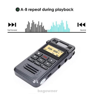 Grabadora de voz reproductor MP3 sonido Audio A-B repetición dictáfono portátil entrevistas conferencias micrófono 8GB