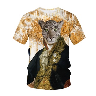Kid Nueva Llegada Leopardo Camiseta Impresión Animal Streetwear T Masculino Camisetas Ropa