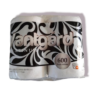 Papel higienico VantGard Platinum 4 rollos con 600 hojas dobles cada uno