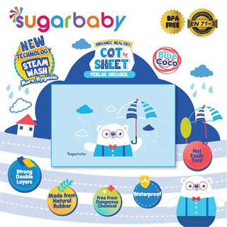 Sugar Baby Perlak Organic Healthy - sábana de goma rellena de aire Premium - azul Coco