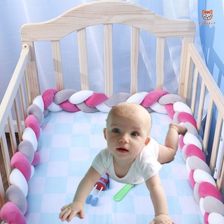 cama de bebé parachoques puro tejido de felpa nudo cuna parachoques cama de los niños cuna protección decoración (8)
