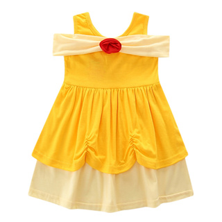 🔥 Promotion 🔥Chirdren Kids Girls Princess Belle Bowknot Birthday Dresses Costume Clothing【Acyfuun.mx】 (4)