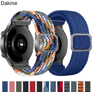 Dakine 20mm/22mm correa de reloj para Samsung Galaxy Watch 3/active 2/46mm/42mm/Gear S3 ajustable trenzado Solo Loop Huawei GT/2/2e/Pro Band