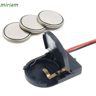 MIRIAM 5Pcs Button Battery Holder Black Batteries Container Battery Storage Boxes White Wire Lead Plastic With ON-OFF Switch Storage Case Battery Socket Coin Cell Battery Case/Multicolor