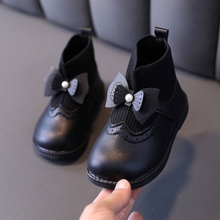 Productos al contado plantilla Zapatos de cuero para niña de otoño e invierno zapatos de princesa para niños zapatos para niños bebé bebé solo zapatos 1-5 años niña blanda suave princesa botas 3 (1)