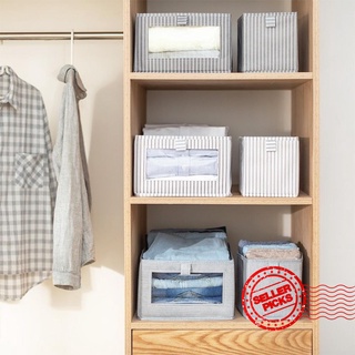 Japanese-style Wardrobe Non-woven Fabric Art Storage Box Sorting Household Storage Foldable U0L8