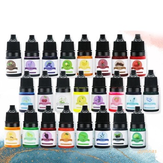gymnas 24 Colors Epoxy Resin Pigment Transparent Non-Toxic UV Epoxy Resin Dye Liquid for UV Resin Coloring Resin Jewelry Making
