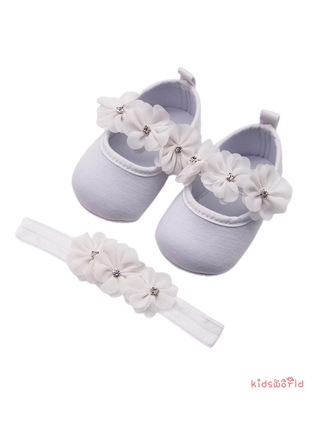kidsw-newborn baby girls zapatos de bautismo, suela suave mary jane pisos+color sólido (6)