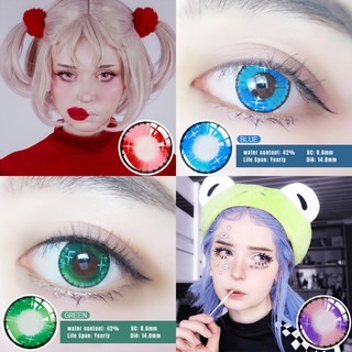 uyaai 2 pzs/par lentes de contacto de color/lentes de contacto multicolores lentes de contacto para ojos/lentes azules