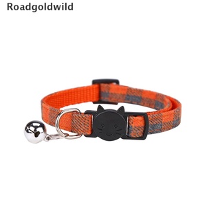 roadgoldwild color rejilla suministros mascotas collar gato collar impresión pata ajustable campana wdwi