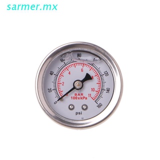 sar1 medidor regulador de presión de combustible 0-160 psi/barra de llenado líquido cromado medidor de aceite