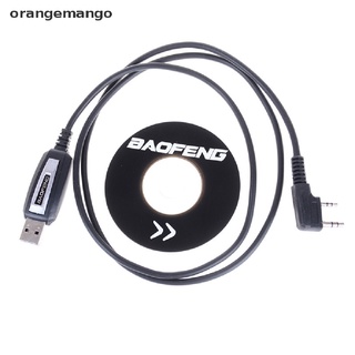 Orangemango 1Set USB 2Pin Cable De Programación Con Software CD Para Radios Baofeng UV-5R BF-888S MX