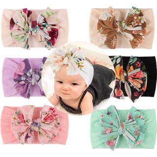 moda creativa bohemia impresión arco bebé diadema suave nylon niños accesorios para el cabello imitar