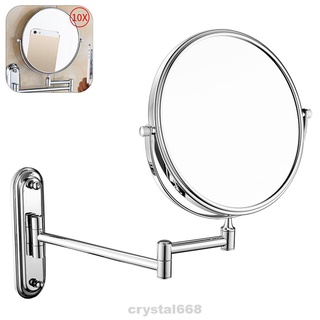 10x lupa de doble cara giratoria redonda de ahorro de espacio espejo de maquillaje (1)