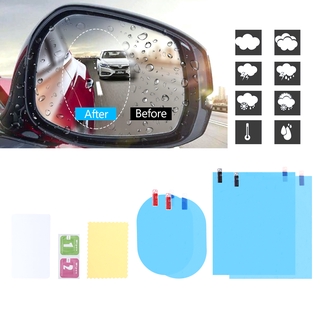 8 unids/Set película de espejo retrovisor del coche, espejo de vista lateral del coche, HD Nano película antiniebla a prueba de lluvia impermeable espejo ventana película, película protectora transparente etiqueta engomada de la unidad de seguridad para e (7)