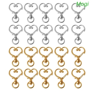 Mogi 10Pcs Metal giratorio broche de langosta broche broche forma de corazón llavero hallazgos de joyería