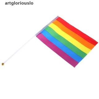 artgloriouslo 5X arco iris de mano ondeando bandera Gay Pride lesbiana paz LGBT Banner Festival.
