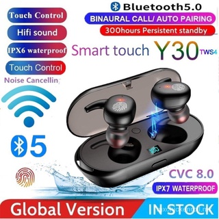 Y30 Tws audífonos Bluetooth V5.0 inalámbricos Y30 Tws Para Celular Ios o Android-audífonos con micrófono Micro 1k4e