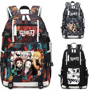 [Backpack] Demon Slayer's Blade Schoolbag Anime periférico mochila hombres y mujeres bidimensional puerta de cocina Tanjiro estudiante de gran capacidad mochila