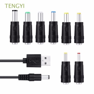 TENGYI Multifunctional DC Charging Power Cord For Router 8-in-1 Charging Cable USB To 5521 Cable Adapter Connector Universal Charging Cable Male High Quality DC Interchangeable Plug/Multicolor