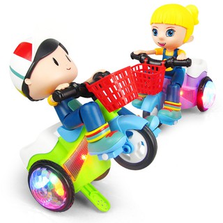 Forever Star Electric Stunt triciclo modelo de juguete giratorio 360 grados con luz LED música juguete para niños niños cumpleaños regalos de navidad