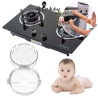 MONKEY 1Pcs Útil Cubierta de perilla Transparente Protección infantil Protector de estufa de gas Plástico Seguridad para bebés Cocina Hogar Tapa de bloqueo del horno (1)