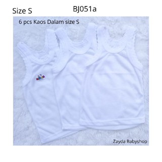 6 piezas camiseta en niños SINGLET niños blanco NINUN talla SML