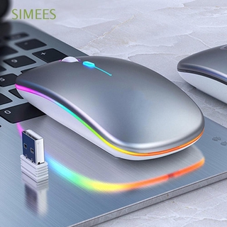 simees portátil silencioso ratón portátil led retroiluminado ratón inalámbrico ergonómico portátil profesional óptico 2.4g recargable ratón de juegos/multicolor