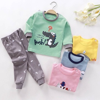Conjunto de ropa interior de los niños pijamas de algodón nuevo bebé otoño ropa de calefacción pantalones niños ropa de hogar equipo de los niños (1)