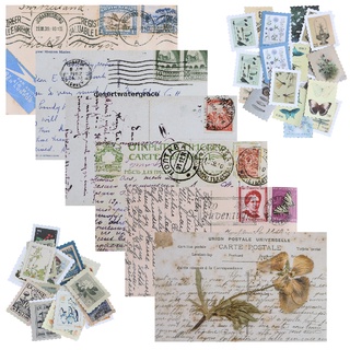 Desertwatergrace 276 Pieces Postage Stamp Stickers Set DWG