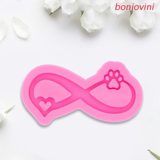 bonjo Love Ribbon Bear Paw Keychain Epoxy Resin Mold Necklace Pendant Silicone Mould DIY Crafts Jewelry Casting Tools