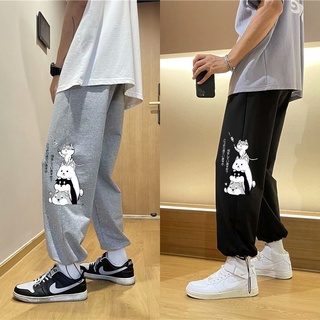 [m-5xl] Marca De Moda Impreso casual Pantalones De Los Hombres De Primavera Y Otoño Estilo Hong Kong Polainas Coreano Sueltos Grandes Deportivos