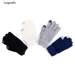 Luguafu guantes de lana cálidas de punto para invierno/guantes de pantalla táctil para hombre y mujer/guantes de invierno MY