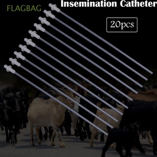 flagbag 20pcs deferens semen equipos de conducto seminiférico artificial tubos de inseminación desechables ovejas plástico cabra perro canino catéter varilla