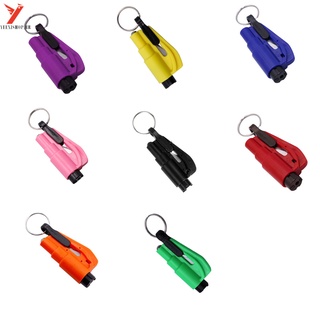 【YEEXISHOP】 Car Safety Hammer Spring Type Escape Hammer Window Breaker Punch Seat Belt Cutter Hammer Key Chain (7)