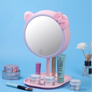Espejo con Luz Led Touch para maquillaje de Hello Kitty color rosa