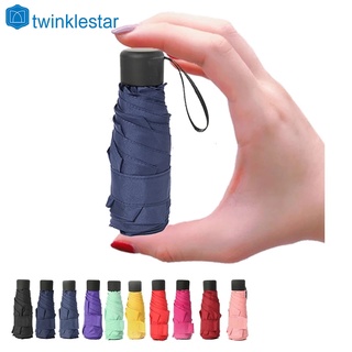 Sombrilla plegable Mini vinilo Anti-UV Color caramelo paraguas/impermeable bolsillo portátil a prueba de viento paraguas sol regalo de viaje (1)