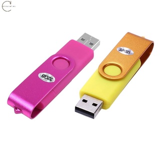 2 Pcs USB Mini Memory Stick 32GB USB 2.0 Memory Flash Drive OTG for Handy PC Yellow & Rose Red