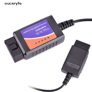 oucaryfe moda elm327 usb negro cable obd2 coche diagnóstico escáner para windows pc ordenador mx