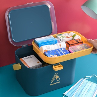 Casa portátil de medicina caja de almacenamiento de medicina caja de gabinete de medicina caja con mango de emergencia de seguridad infantil caja de almacenamiento