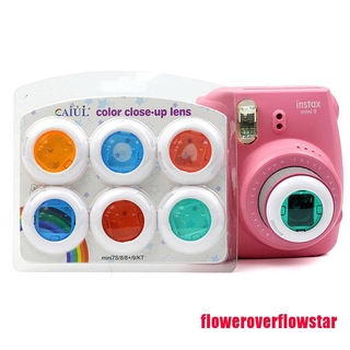 Floweroverflowstar 6 filtros de lente de Color de cerca para Fujifilm Instax Mini 7s/8/8+/9 cámara de película gloria